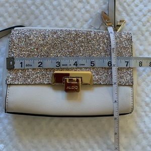 Aldo Champagne  Glitter Sparkle Crossbody Purse